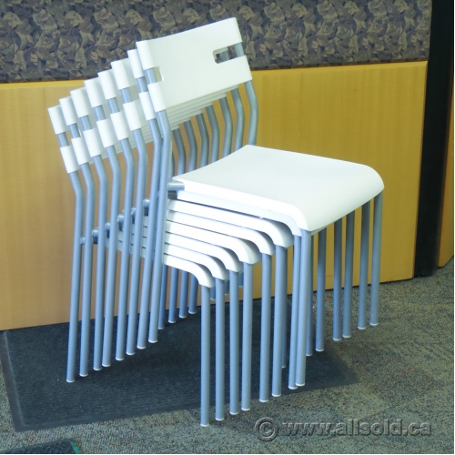 Set of 8 IKEA Laver White Stacking Guest Side Chairs Allsold.ca Buy